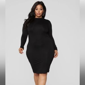 Black Body Con Mid Dress